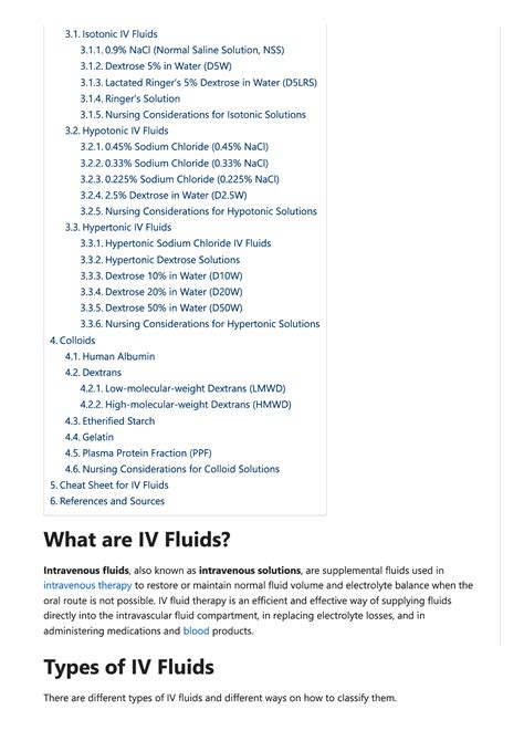 Solution Iv Fluids And Solutions Guide And Cheat Sheet Studypool