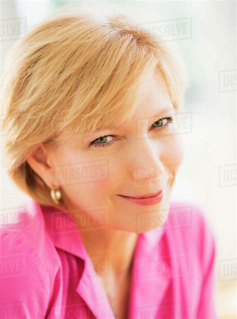 Portrait Of Woman Smiling Stock Photo Dissolve