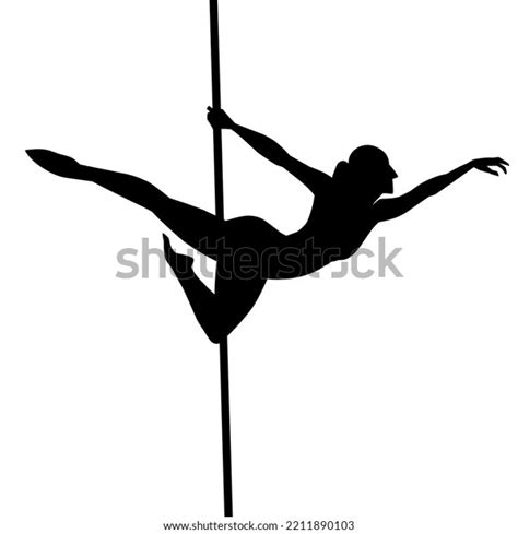 Vector Silhouette Girl Pole Pole Dance Stock Vector Royalty Free 2211890103 Shutterstock