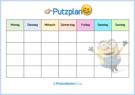 Processional project plan samples available for free download. Putzplan Vorlage für Familie mit Minions | Planer ...