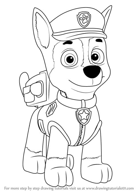 Paw Patrol Coloring Printable Chase Coloring Pages