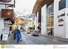Skiers on Street Dorfstrasse in Solden Editorial Photo - Image of hotel ...