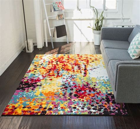 Partridge Multi Modern Bright Abstract Rug Well Woven Area Rugs