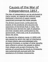 Causes of the War of Independence 1857 - The War of Independence can be ...