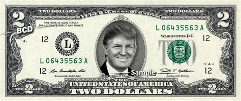 Donald Trump On Two Dollar Bill Real Money Cash Collectible Etsy