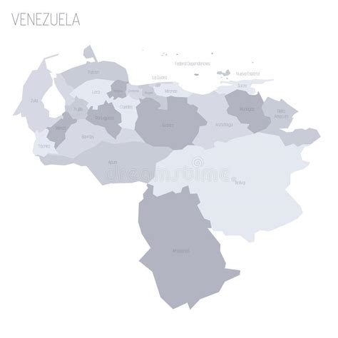 Mapa Político De Las Divisiones Administrativas De Venezuela