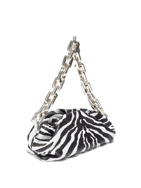 The Pouch Zebra Print Leather Shoulder Bag Bottega Veneta Bags