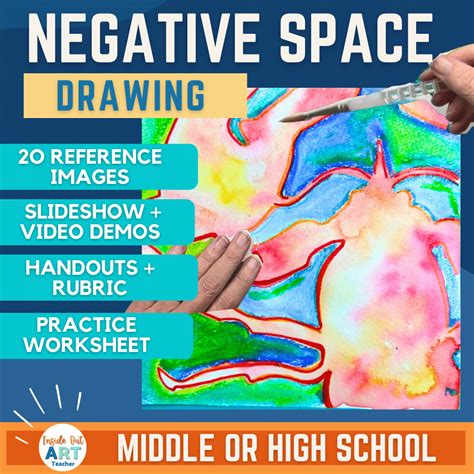 Negative Space Watercolor Middle School Art High School Visual Art