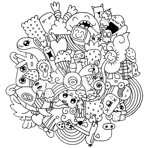 Doodle Art Drawing Coloring Pages Easy Roger Kerr