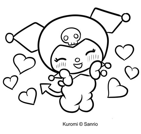 Dibujo de Kuromi 09 de My Melody para colorear