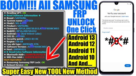 Click Samsung FRP Bypass Unlock With FRP Tool Samsung Google Account Remove Android