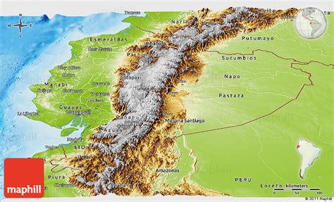 Physical Map Of Ecuador Satellite Map Of Ecuador