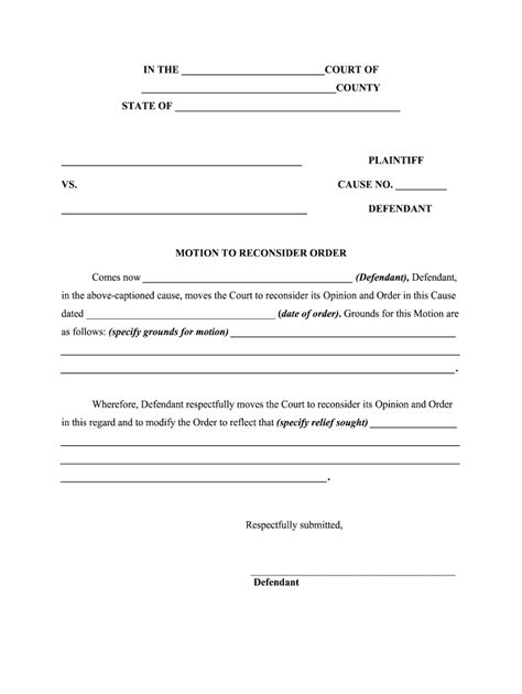 Blank Court Motion Forms Fill Online Printable Fillable Blank