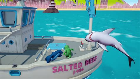 Gang Beasts New Update Map Sharks Cage Ship And Sink Youtube