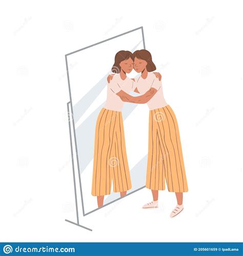 Mirror Self Reflect Person Vector Icon Window Black Mirror