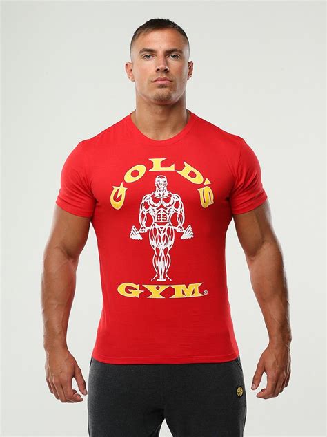 Golds Gym Muscle Joe Gym T Shirt Red Bodybuilding T Shirts Gym