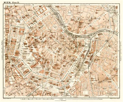 Old Map Of Vienna Wien Center In 1910 Buy Vintage Map Replica Poster