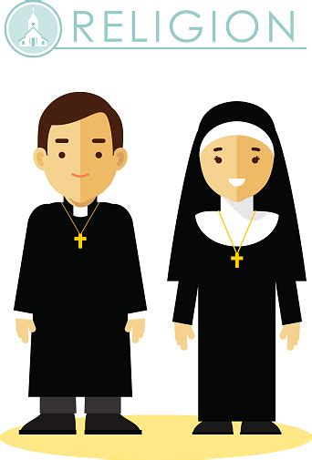Catholic Christian Priest Man And Woman Stock Illustration Download