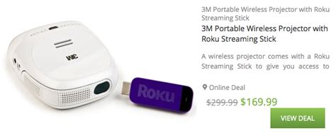 3m Portable Wireless Projector W Roku Streaming Stick