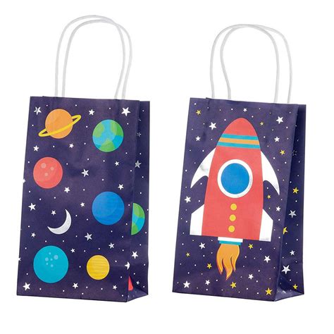 Outer Space Galaxy T Bags 24 Pack Kids Treat Bags With Handles