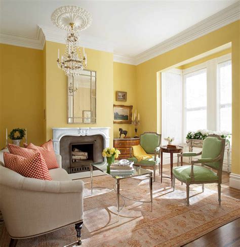 Yellow And White Living Room Home Interior Design