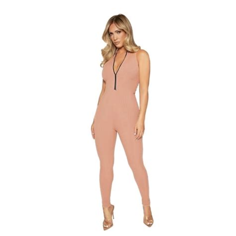 Naked Wardrobe Pants Jumpsuits New Naked Wardrobe Nude Zipped Up Baby Snatched Butter Soft