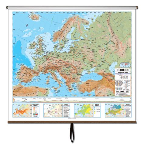 Continent Roll Down Maps Europe Advanced Physical Classroom Wall Map