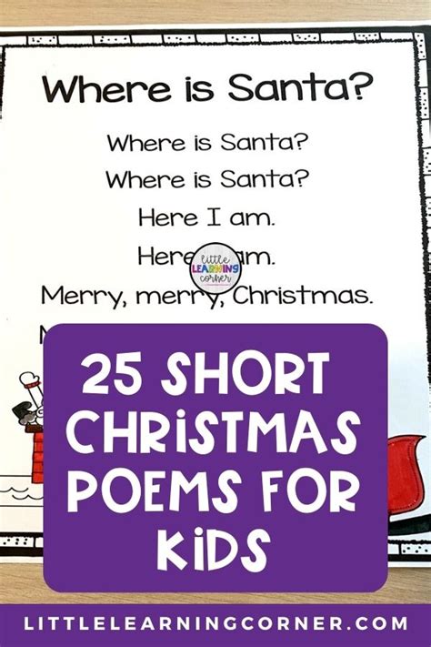 25 Short Christmas Poems For Kids Little Learning Corner