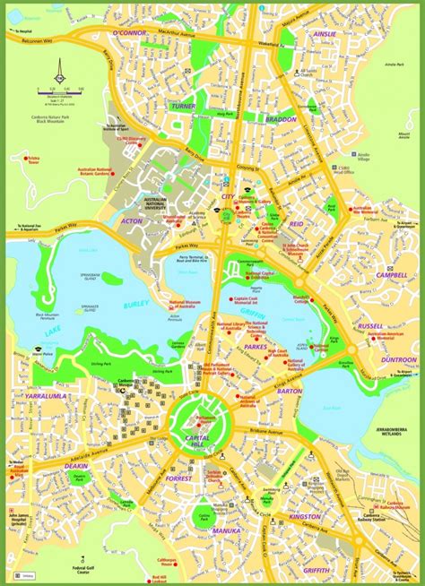 Printable Map Of Canberra Free Printable Maps