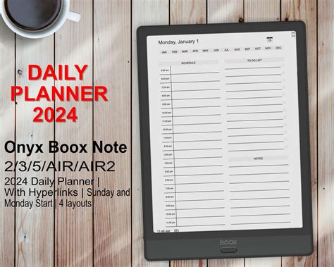 Boox Note 2024 Daily Planner Yearly And Monthly And Weekly And Daily