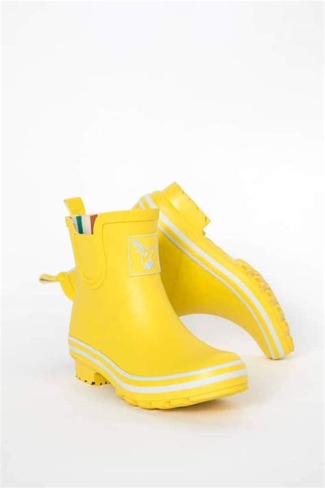 Evercreatures Ladies Ankle Wellies Yellow Womens Wellington Boots Welly