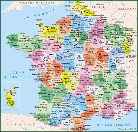 Carte De France Departements Carte Des Départements De France