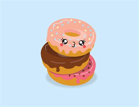 Premium Vector Clipart Kawaii Donuts Cute Donut Clip Art Set High