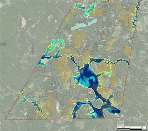 Lee Nh Estimated Water Surface Elevation And Inundation Depth For 100