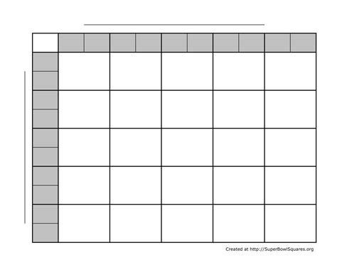 Free Printable 100 Square Football Board