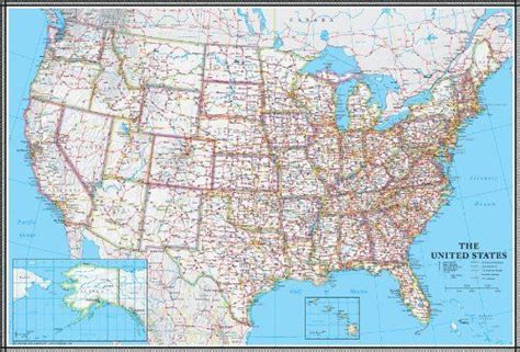 24x36 United States Usa Us Classic Wall Map Poster Paper Map