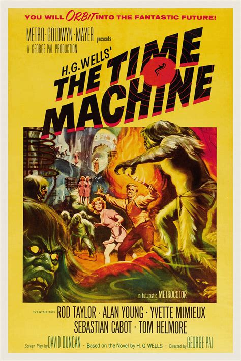 Time Machine H G Wells Vintage Cinema Retro Movie Theatre Poster Iconic Film Advert