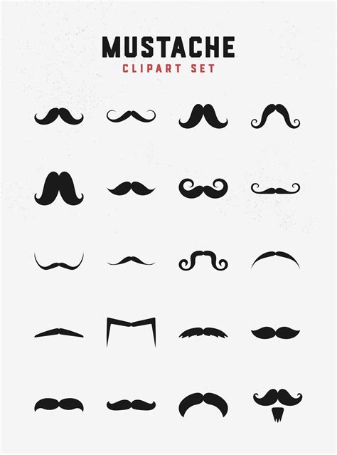 Vintage Mustache Clipart Set By Pf Design Lab On Creativemarket