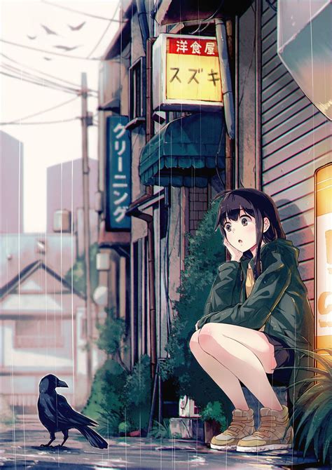 Shelter From The Rain In 2020 Anime Art Anime Scenery