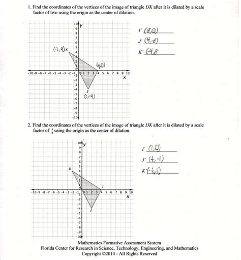 Dilation And Scale Factor Worksheet Answers — Db