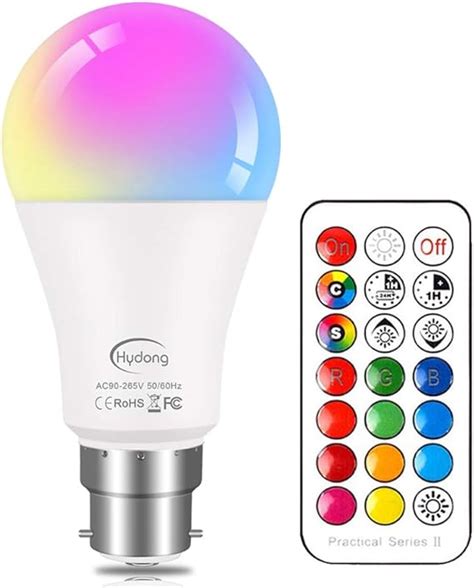 Hydong Colour Changing Bulb B22 10w Dimmable Rgbw Led Light Bulbs Mood