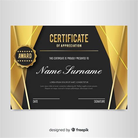 Premium Vector Elegant Certificate Template With Golden Design