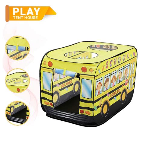 Buy Nhr Kids Foldable And Portable Pop Up School Bus Tent House Play