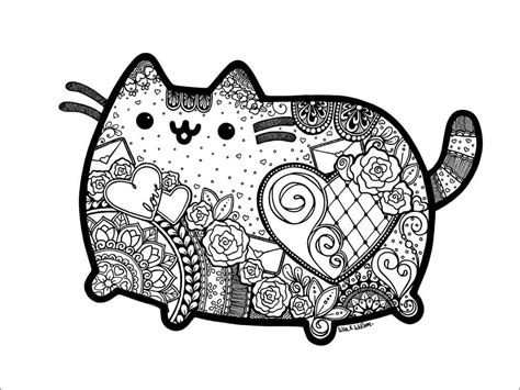 Pusheen Coloring Pages Ice Cream Donut And Cake Coloringbay