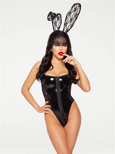 Playboy Bunny Suit Corset Costume With Lace Ears Bunny Cosplay Etsy