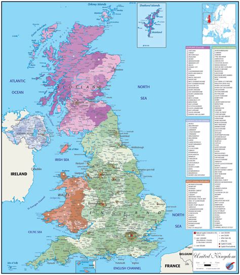 United Kingdom Political Map Graphic Education