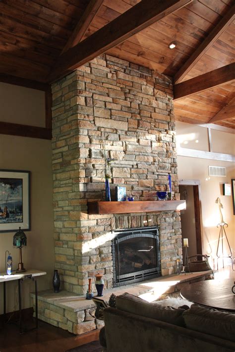 Stone Fireplace Fireplace Remodel Home Fireplace Rustic Living Room