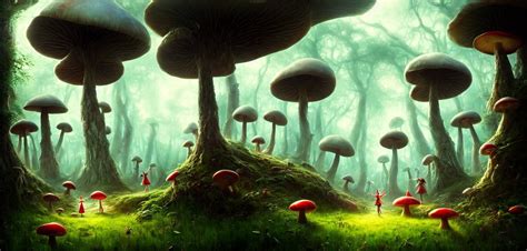 Lexica Alice In Wonderland Big Mushrooms At Home In A Fabulous