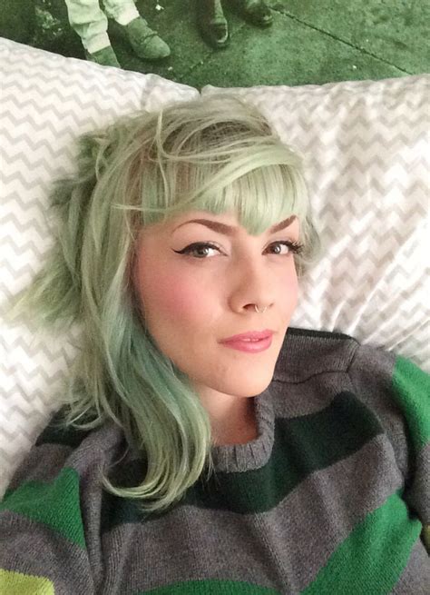 Sage Green Hair With Sweetheart Bangs Dont Like The Bangs But Like