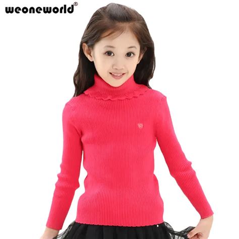 Weoneworld New Winter Spring Baby Girls Sweaters Kids Turtleneck Baby